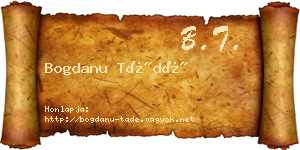 Bogdanu Tádé névjegykártya